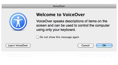 VoiceOver dialog in Mac OS
