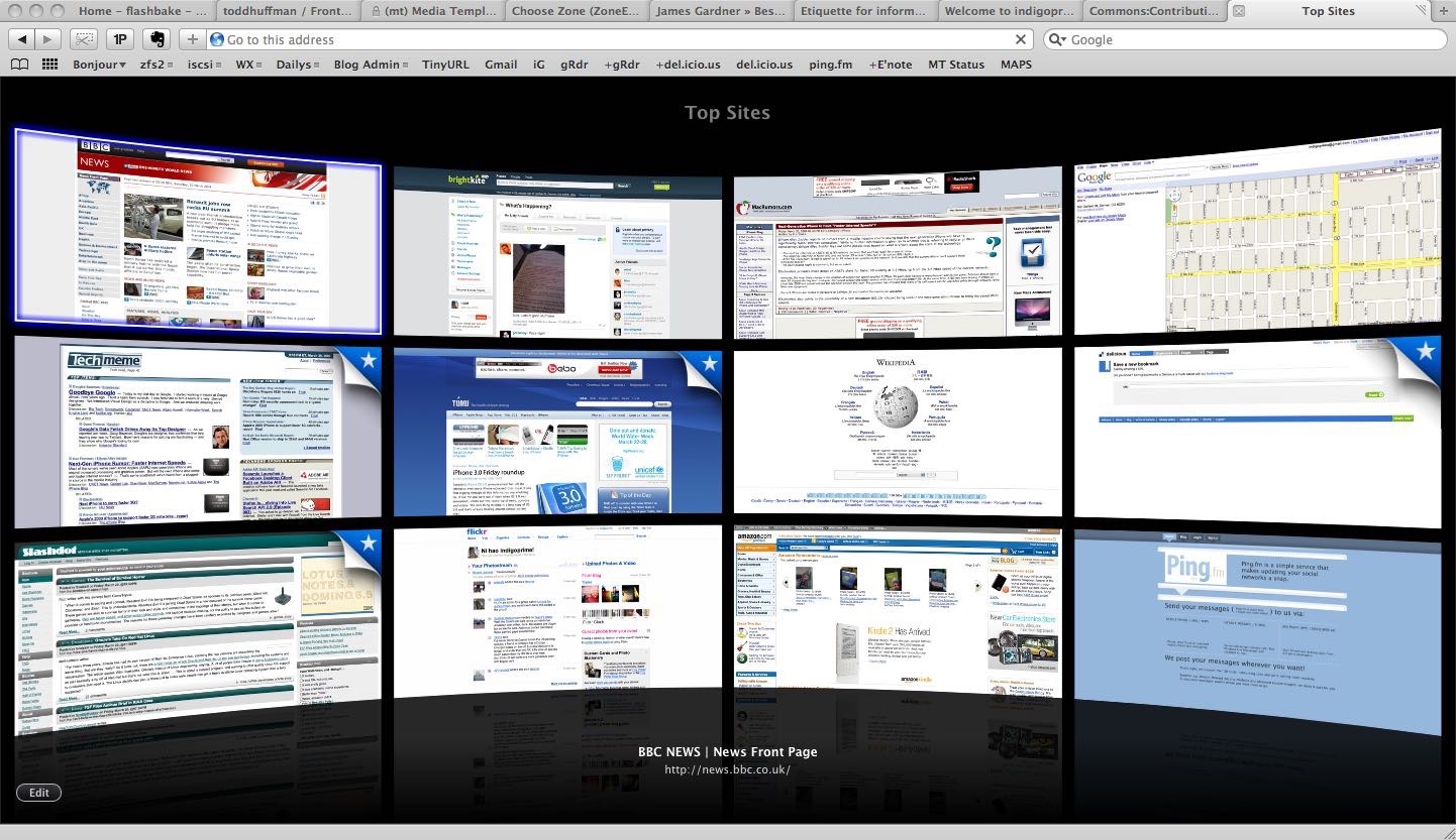 Safari 4 recent sites